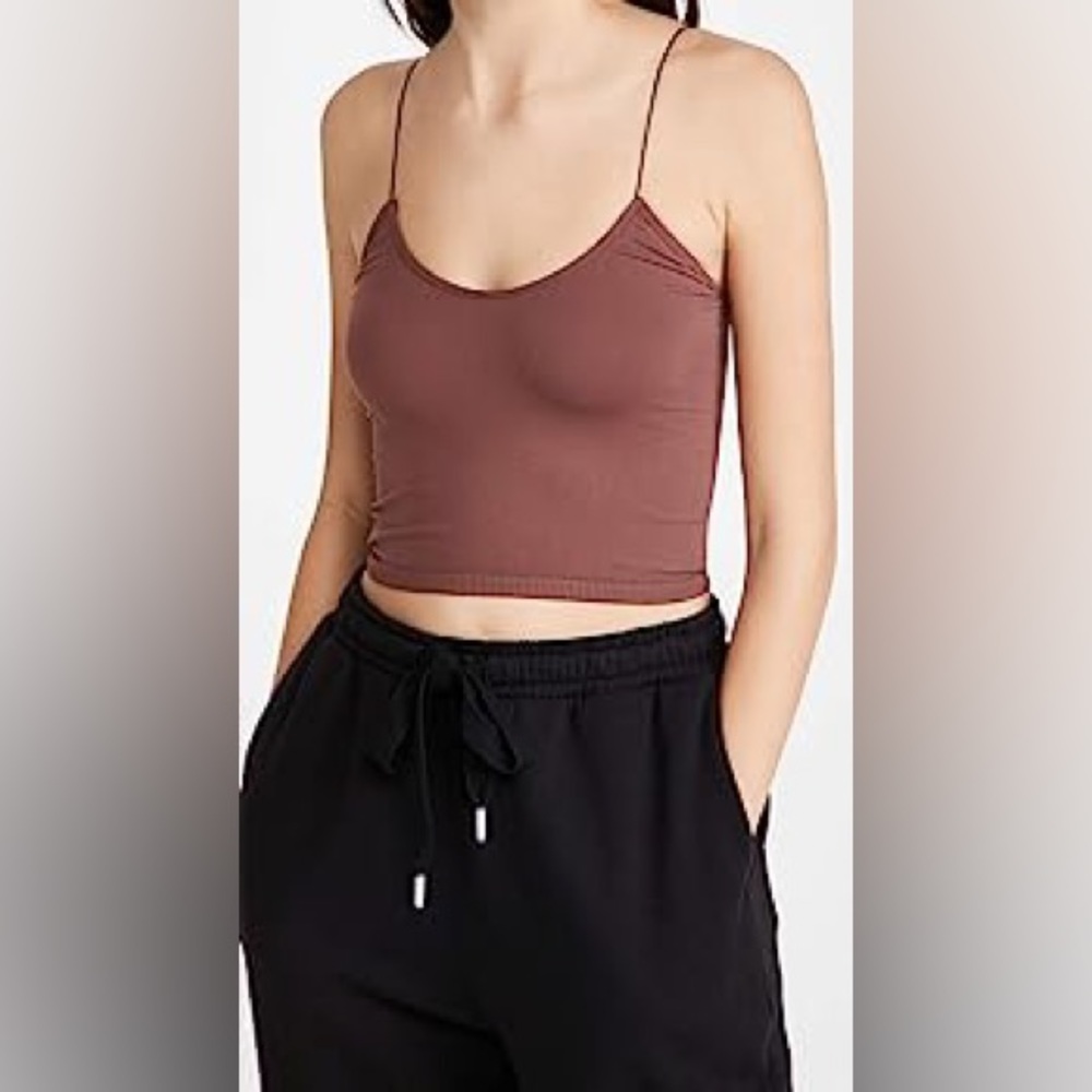 Free People Women's Skinny Strap Seamless Brami XS/S coco brown/red